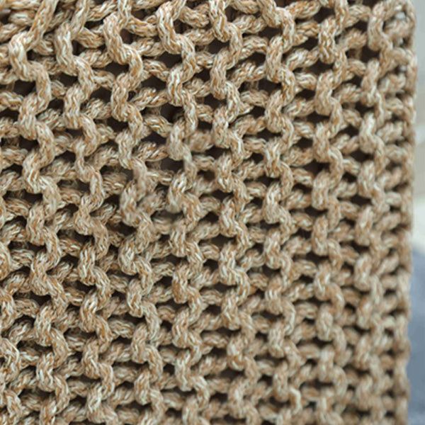 Outdoor patio Braid and Rope Puff Stool Foot-On - Cloud Pouf