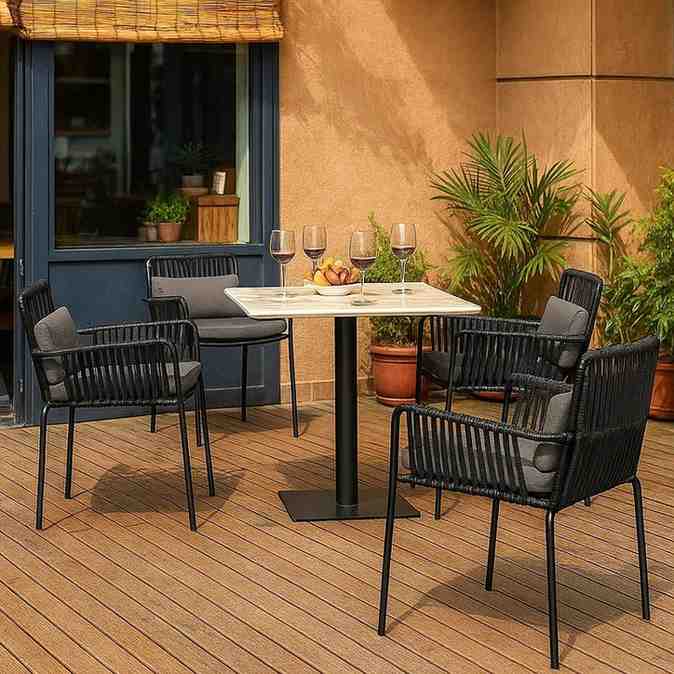 Outdoor Braided & Rope Coffee Set - Ambiry
