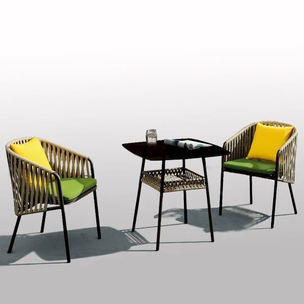 Outdoor Braided  Rope & Cord Garden Coffee Set - Neptune