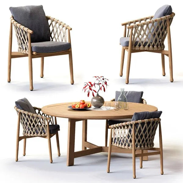 Outdoor Braided & Rope Coffee Set - Regency-Max