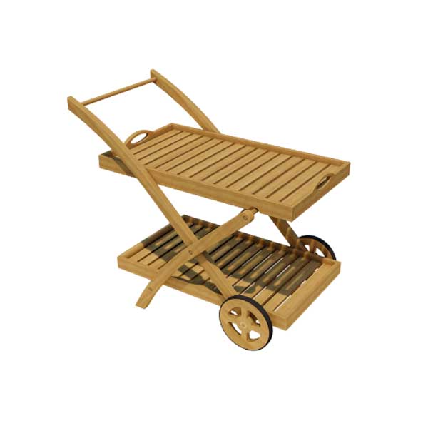 Outdoor Wooden Serving Trolley - X- wela