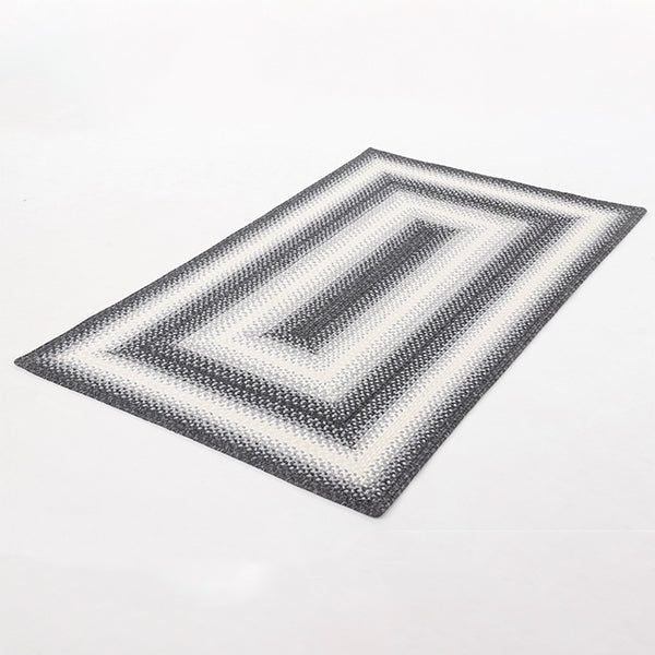 Indoor-Outdoor braided Rugs/Carpet - Black Rectangle